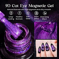 Mizhse 9D Cat Eye Gel Nail Polish 10Ml Holographic Galaxy Cateye Magnetic Nail Polish Gel Magic Chameleon Manicure Setpurple