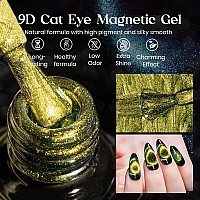 Mizhse 9D Cat Eye Gel Nail Polish 10Ml Holographic Galaxy Cateye Magnetic Nail Polish Gel Magic Chameleon Manicure Setyellow