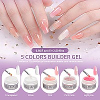 Xd Poly Gel Nail Kit Natural Clear 5 Colors Poly Nail Gel Kit Nail Extension Builder Nail Gel With Nail Forms Dual Forms Gel B