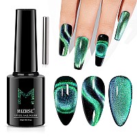 Mizhse 9D Cat Eye Gel Nail Polish 10Ml Holographic Galaxy Cateye Magnetic Nail Polish Gel Magic Chameleon Manicure Setgreenb