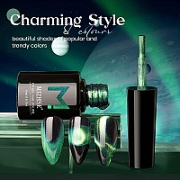 Mizhse 9D Cat Eye Gel Nail Polish 10Ml Holographic Galaxy Cateye Magnetic Nail Polish Gel Magic Chameleon Manicure Setgreenb