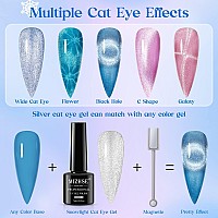 Mizhse Crystal Cat Eye Gel Polish Magnetic Nail Polish 7Ml Autumn Red Silver Blue Diamond Jelly Magnet Cateye Gel For Nail Art