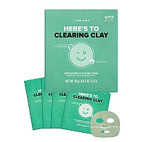 I Dew Care Clay Sheet Mask Heres To Clearing Clay Daily Exfoliate Decongest Minimize Pores Soothe Infused With 3Clay C