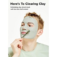 I Dew Care Clay Sheet Mask Heres To Clearing Clay Daily Exfoliate Decongest Minimize Pores Soothe Infused With 3Clay C