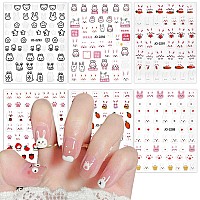 Rabbit Nail Art Stickers Cartoon Rabbits Nail Selfadhesive Sticker Design Holographic Cute Rabbit Nail Art Decals Supplies Fo