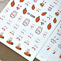 Rabbit Nail Art Stickers Cartoon Rabbits Nail Selfadhesive Sticker Design Holographic Cute Rabbit Nail Art Decals Supplies Fo