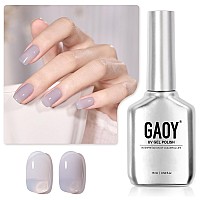 Gaoy Jelly Nude Gel Nail Polish 16Ml Sheer Translucent Soak Off Gel Polish Uv Light Cure For Nail Art Diy 1516 Cool Gray