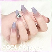 Gaoy Jelly Nude Gel Nail Polish 16Ml Sheer Translucent Soak Off Gel Polish Uv Light Cure For Nail Art Diy 1516 Cool Gray