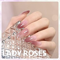 Gaoy Jelly Nude Gel Nail Polish 16Ml Sheer Pink Burgundy Translucent Soak Off Gel Polish Uv Light Cure For Nail Art Diy 1626