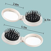 Mini Hairbrush Pocket Hairbrush With Mirror Portable For Pursepocket Travel Size Blue Marble