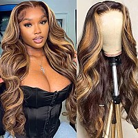 Honey Blonde Highlight 427 Ombre Lace Front Wigs Human Hair Body Wave 13X4 Hd Lace Frontal Glueless Ombre Colored Wigs Pre Pluc