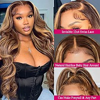 Honey Blonde Highlight 427 Ombre Lace Front Wigs Human Hair Body Wave 13X4 Hd Lace Frontal Glueless Ombre Colored Wigs Pre Pluc