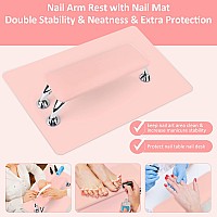 Nail Arm Rest For Acrylic Nails With Nail Table Mat Microfiber Leather Nail Hand Rest Cushion For Nails Soft Hand Pillow Foots