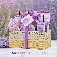 Luxury Bath Body Set For Women Lavender Honey Large Spa Basket 20Pcs Luxurious Bath Spa Kit For Women Mother Day Gifts Perf