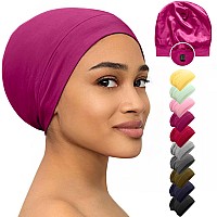 Caplord Silk Satin Bonnet Hair Cover Sleep Cap For Sleeping Beanie Hat Adjustable Stay On Headwear Lined Natural Nurse Cap For W