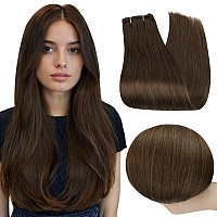 Full Shine Sew In Hair Extensions Real Human Hair 20 Inch Medium Brown Hair Extensions Weft Hair Extensions Human Hair Brazilan