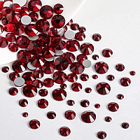 Beadsland Rhinestones For Makeup8 Sizes 2500Pcs Dark Red Flatback Rhinestones Face Gems For Nails Crafts With Tweezers And Wax