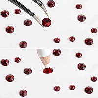 Beadsland Rhinestones For Makeup8 Sizes 2500Pcs Dark Red Flatback Rhinestones Face Gems For Nails Crafts With Tweezers And Wax