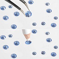 Beadsland Rhinestones For Makeup 8 Sizes 2500Pcs Light Blue Flatback Rhinestones Eye Gems For Nails Crafts With Tweezers And Wax