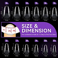 Gelike Ec Short Almond False Nail Tip Kit Soft Gel Full Cover Press On Nail Tips Clear Gelly Tips Prebuff Pmma12 Sizes 120P