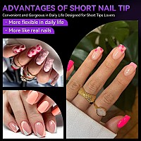 Gelike Ec Short Square Soft Gel Nail Tip X Full Cover Soak Off Clear Gelly Tips Prebuff Pmma False Press On Nail Tips 12 Size