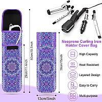 Shappy 2 Pieces Flat Iron Case Heat Resistant Travel Bag Curling Iron Organizers And Storage Neoprene Straightener Holder And Si