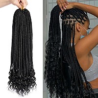 8 Packs 18 Inch Crochet Box Braids Hair With Curly Ends Pre Looped Crochet Braids Goddess Box Braids Crochet Braiding Hair With