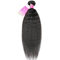 Meiyou 12A Kinky Straight Hair 1 Bundles Yaki Human Hair Weave Unprocessed Brazilian Virgin Remy Sew In Hair Extensions Natural