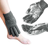 Mig4U Exfoliating Shower Gloves Bath Scrub Glove Medium To Heavy Body Dead Skin Removal Deep Exfoliate Sponge Loofah For Women