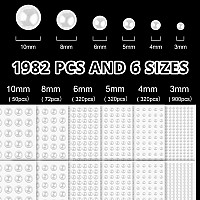 1982 Pcs Of Pearl Stickers 3456810Mm White Half Round Pearls Self Adhesive Face Gems Stick On Body Crystal Beads With Quic