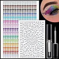 1225 Pcs Of Rhinestone Stickers 3456Mm Clearcolorful Self Adhesive Face Gems Stick On Body Crystal Jewels With Quick Dry Ma