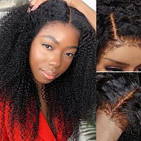 Beauty Forever 4C Kinky Curly 13X4 Lace Front Wigs With Kinky Edges Hairline Glueless Hd Lace Frontal Wigs Pre Plucked24 Inch C