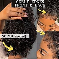 Beauty Forever 4C Kinky Curly 13X4 Lace Front Wigs With Kinky Edges Hairline Glueless Hd Lace Frontal Wigs Pre Plucked24 Inch C