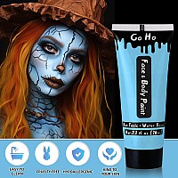 Go Ho Light Blue Body Paint Washable237 Oz70 Mlwater Based Cream Pale Blue Face Paintblue Face Body Paint For Sfx Cosplay