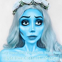 Go Ho Light Blue Body Paint Washable237 Oz70 Mlwater Based Cream Pale Blue Face Paintblue Face Body Paint For Sfx Cosplay