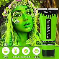 Go Ho Amazon Green Body Paint Washable237Oz70Mlwater Based Cream Bright Green Face Paintst Patricks Day Accessorieshallow