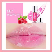 Lip Oil Hydrating Tinted Lip Balm, Plump Lip Gloss Lip Care Transparent Toot Lip Oil Tinted, Glass Lip Glow Oil Fresh Texture & Non-sticky, Nourishing Repairing Lightening Lip Lines Lip Care Products ( 007# Raspberry )