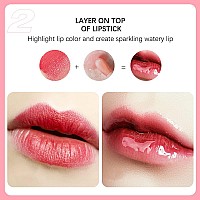 Lip Oil Hydrating Tinted Lip Balm, Plump Lip Gloss Lip Care Transparent Toot Lip Oil Tinted, Glass Lip Glow Oil Fresh Texture & Non-sticky, Nourishing Repairing Lightening Lip Lines Lip Care Products ( 007# Raspberry )