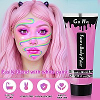 Go Ho Bright Pink Body Paint Washable237 Oz70 Mlwater Based Cream Pink Face Paintpink Face Body Paint For Sfx Cosplay Cost