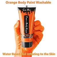 Go Ho Orange Body Paint Washable237 Oz70 Mlwater Based Cream Orange Face Body Paint For Sfx Cosplay Costumes Festivals Hall