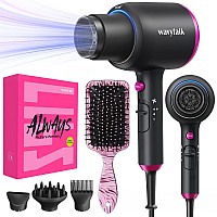 Wavytalk Professional Black Ionic Hair Dryer For Women With Diffuser 1875W Ceramic Blow Dryer 4 Attachments For Fast Drying L