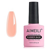 Aimeili Hema Free Rubber Base Gel For Nails Soak Off U V Led Clear Sheer Gel Nail Polish 4 In 1 Nail Strengthenenhancebase C