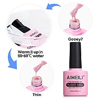 Aimeili Hema Free Rubber Base Gel For Nails Soak Off U V Led Clear Sheer Gel Nail Polish 4 In 1 Nail Strengthenenhancebase C