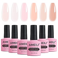 Aimeili Hema Free Rubber Base Gel For Nails Soak Off U V Led Clear Sheer Gel Nail Polish 4 In 1 Nail Strengthenenhancebase C