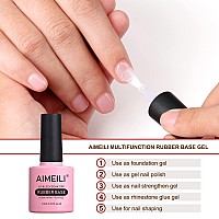 Aimeili Hema Free Rubber Base Gel For Nails Soak Off U V Led Clear Sheer Gel Nail Polish 4 In 1 Nail Strengthenenhancebase C