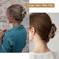 Parcce 4 Pack Large Metal Hair Clips For Thin To Thick Curly Hair 43 Inch Big Nonslip Gold Color Clamps Perfect Fashion Jaw C