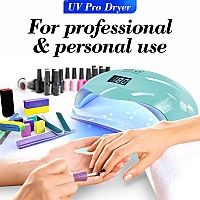 Uv Led Nail Lamp 180W Professional Nail Dryer Gel Polish Light Uv Nail Light With 57 Bulbs 16 Files Buffers Nail Polish Cu