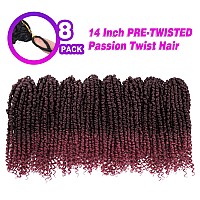 Bileaf Passion Twist Crochet Hair 8 Packs Pre Looped Crochet Hair 14 Inch Pre Twisted Passion Twist Hair Crochet Braids For Wom