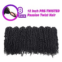 Pretwisted Passion Twist Crochet Hair 12 Inch Ombre Passion Twist Hair 8 Packs Ombre Crochet Hair Pre Looped Passion Twists Cr