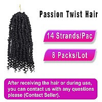 Pretwisted Passion Twist Crochet Hair 12 Inch Ombre Passion Twist Hair 8 Packs Ombre Crochet Hair Pre Looped Passion Twists Cr